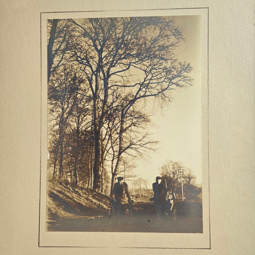 Vtg 1940s A.L. Wells Silver Gelatin Photo For Winter's Night Handcart Rural